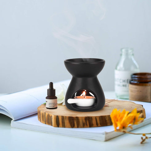 ComSaf Essential Oil Burner Wax Melt Burners Set of 1, Aromatherapy Aroma Burner Ceramic Oil Diffuser Candle Tealight Holder Home Bedroom Decor Ch...