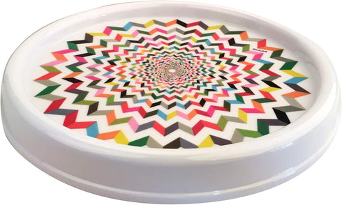 French Bull Lazy Susan Round Rotating Melamine Kitchen Pantry Cabinet Tableware Organizer-Platter, Turntable, Serving, 9-inch, Ziggy...