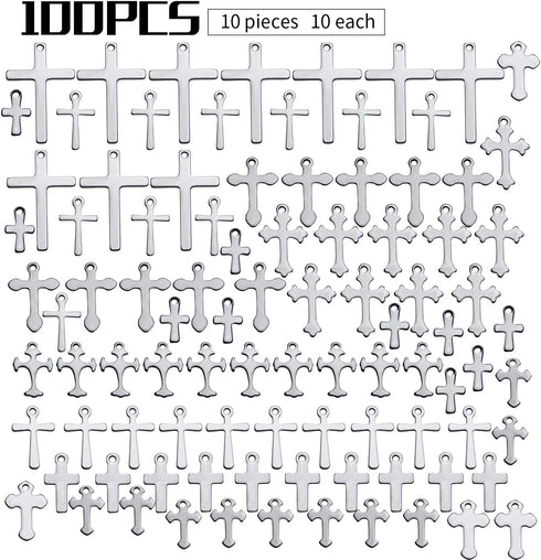 Cross Charms Assorted Cross Pendant Crucifix Pendant Charms Jewelry Making Findings for DIY Earrings Necklace Bracelet Crafts...