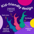 BURSTkids Flossables Kids Flossers - Kids Floss Picks with Ergonomic Design, No-Slip Grip, Smiley Face and Fun Colors - Toddler & Kids Dental Flos...