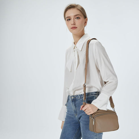 Small Shoulder Crossbody Bag with Wide Guitar Strap Camera Purse Handbag Trendy Design...