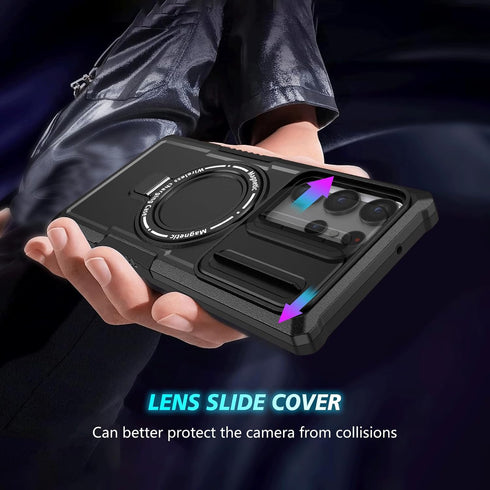 for Samsung Galaxy S22 Ultra Case Compatible with MagSafe Galaxy S22 Ultra Case Magnetic,with Screen Protector,with Magnetic Stand&Camera Cover Pr...