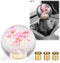 EZAUTOWRAP Flower Pink Auto Car Shift Knob Round Ball Weighted Manual Gear Stick Shifter Adapter JDM Universal...