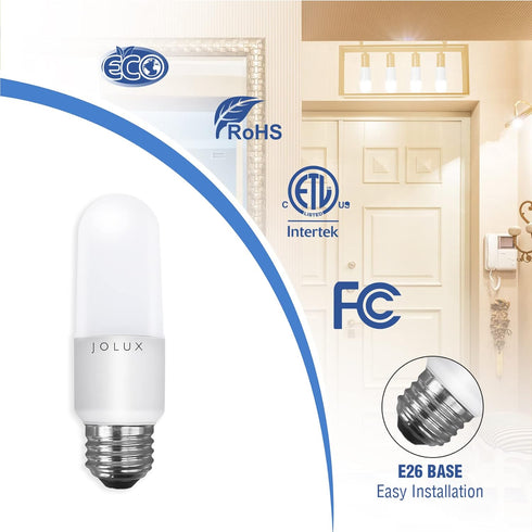 LED Stick Light Bulbs, Enclosed Fixture Rated,60W Equivalent, 5000K Daylight, 800 Lumen,Medium Screw Base E26 led Bulbs,Non-Dimmable,6 Count (Pack...