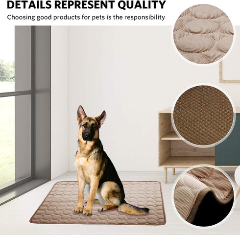 Dog Cooling Mat Pet Cooling Pads Dogs & Cats Pet Cooling Blanket for Outdoor Car Seats Beds (Coffee, 28IN * 40IN)...