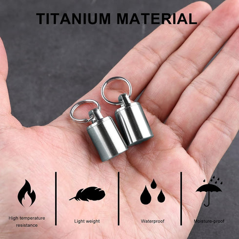 Keychain Pill Holder,Titanium Small Pill Case Box for Purse Pocket,Travel Pill Container Waterproof Bottle for Outdoor Camping...
