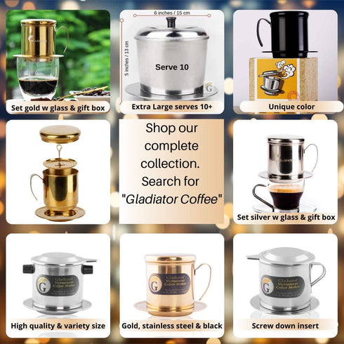 Vietnamese Coffee Maker Filter Phin, Small French Press Portable, Single Serve Coffee Makers, Screw Down Insert...