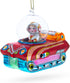 Astronaut in Space Vehicle Blown Glass Christmas Ornament...