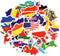 Vinyl National Flag Map Stickers Pack 50 Pcs Country Flag Decals for Laptop Car Suitcase Water Bottle Helmet Truck...