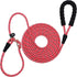 12FT / 20FT Anti-Choke Long Training Lead, 3/8" Thick Slip Lead Rope Leash with Comfortable Handle, Reflective Nylon No Pull Leash for Medium Larg...