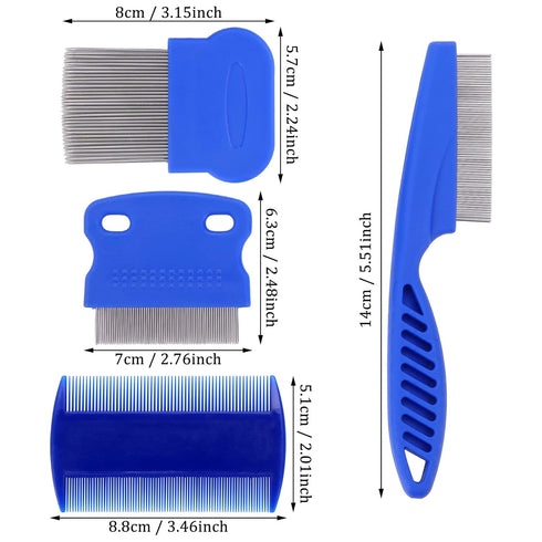 Dog Flea Lice Comb, Dog Cat Grooming Comb Pet Tear Stain Remover Combs Fine Tooth Grooming Removal Tool (5 Pieces)...