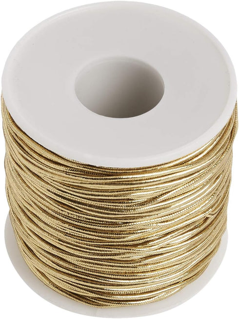 Morex Ribbon 1318/50-634 Stretch Cord Polyester Ribbon, 50 yd, Gold...
