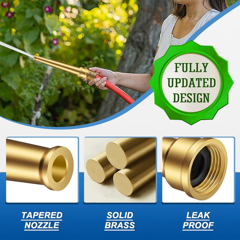 3/4 GHT Brass Garden Water Hose Spray Nozzle, 6 Inch High Pressure Water Hose Jet Nozzle Sprayer Sweeper for Cleaning Clutter, Roads, Yard, Vehicl...