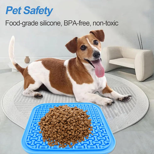 Lick Mat for Dogs and Cats, Slow Feeder Mat, with Suction Cups Silicone Pad, Peanut Butter Snacks Lick Pads, Pet Friendly, Relieve Anxiety, Traini...