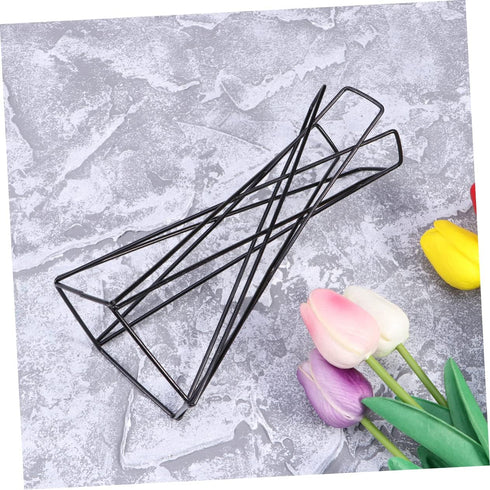 2pcs Large Indoor Plants Metal Air Plant Container Black Air Plant Holder Astetic Room Decor Air Plant Display Holder Wall Shelf Brackets Vases fo...