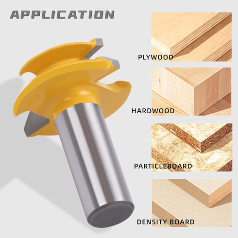 45 Degree Router Bit, Newdeli 1/2 Shank 45 Degree Lock Miter Router Bit, 1/2-inch Stock Lock Miter Woodworking Tools for 90-Degree Tenon Joint Woo...