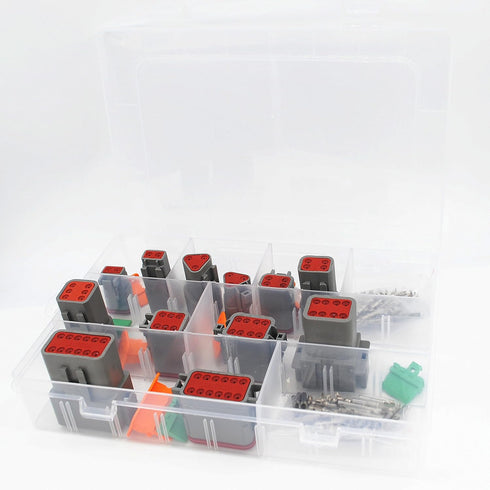 6 Kits DT Connector Kit 2 3 4 6 8 12 Pin Connectors with Size 16 Stamped Contacts IP68 Waterproof Automotive Electrical Connectors Plug...