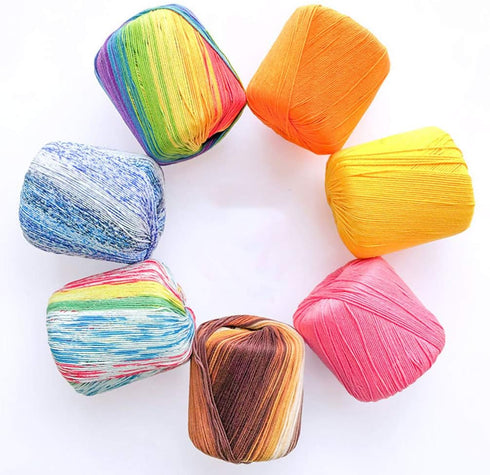 1 Roll Cotton Thread Balls Yarn Dyeing Colorful Cotton Threads for Crochet Hardanger Cross Stitch Needlepoint Hand Embroidery 133m Brown......