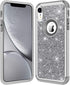 Hython Compatible with iPhone XR Case, Heavy Duty Full-Body Defender Protective Bling Glitter Sparkle Hard Shell Armor Hybrid Shockproof Silicone ...