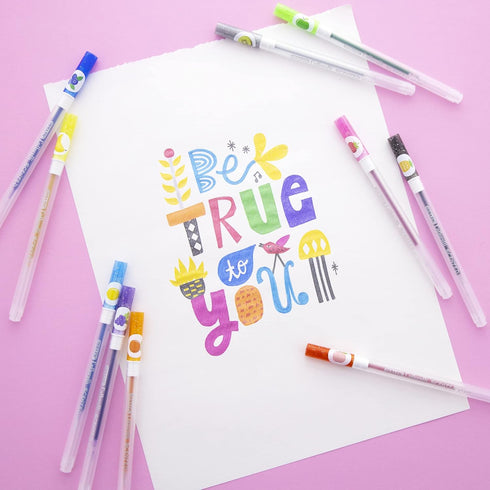 BAZIC Collorelli Scented Glitter Color Gel Pen, Acid Free Smooth Writing for Drawing Coloring Greeting Card Art Christmas Gift (10/Pack), 1-Pack...