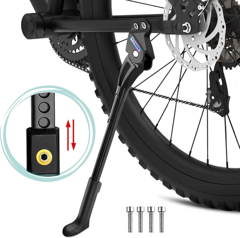 Bike Kickstand, 18mm Bicycle Kickstands for Mountain Bike, Rear Mount Bike Kick Stand Fit 24inch 27.5in 29" Adult Bike, Mountain Bike Kickstand Su...