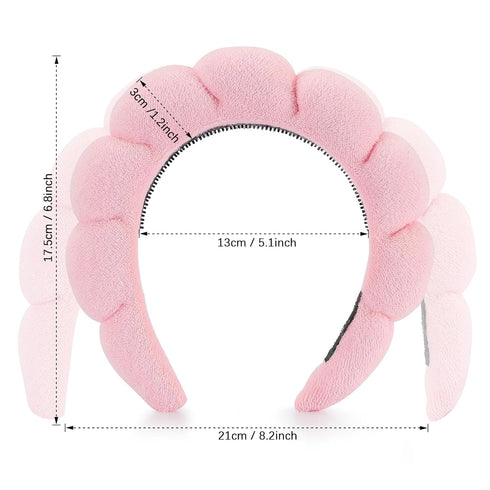 TailaiMei 2Pcs Spa Headbands for Washing Face or Facial, Sponge Skincare Headband Terry Cloth Headband for Makeup Removal, shower, Hair Accessorie...