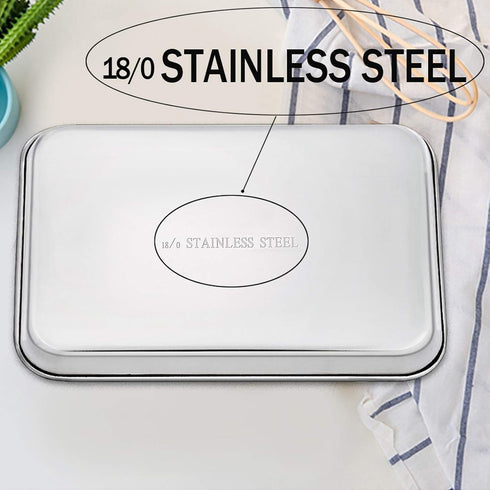 TeamFar Baking Sheet, Stainless Steel Baking Pan Cookie Sheet, Healthy & Non Toxic, Rust Free & Less Stick, Easy Clean & Dishwasher Safe...