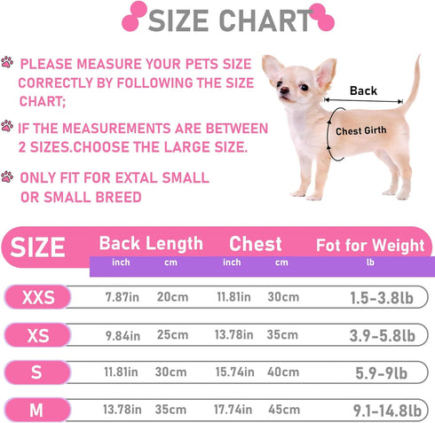 2-Pack Dog Dresses for Small Dog Girls Cute Princess Girl Dog Clothes with Bling Rhinestones Tutu Pet Dress Outfit Female Dog Clothes for Small Do...