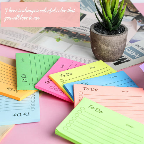 9 PCS to do List Sticky Notes,3x4 Inch Lined Sticky Notes,Self-Stick Notes,Ruled Post Stickies Colorful Super Sticking Power Memo Pads, Ideal for ...