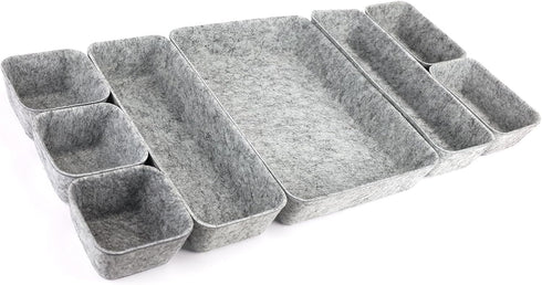 Drawer Organizer 8 Pieces Felt Storage Bins for Office Desk Accessories and Cosmetic Desk Organizer and Dividers with 4 Sizes for Dressing Table B...