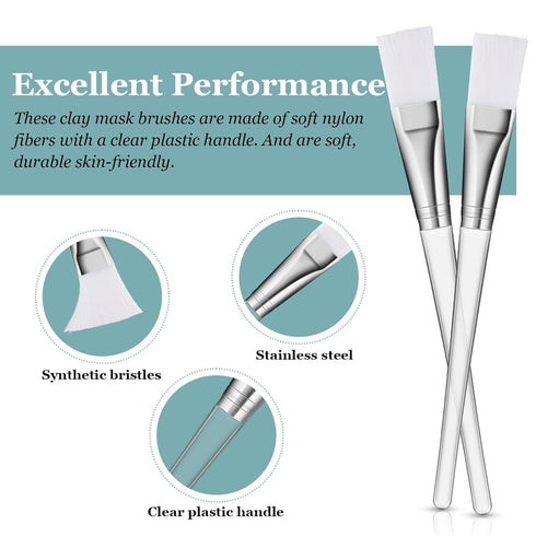 16Pcs Face Mask Brushes, Flexible Facial Mud Mask Applicator Brush, Soft Facial Application Brush for Skin Care Body Butter Applicator...