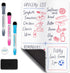 Magnetic Dry Erase White Board Sheet for Fridge 12x8 in, with Stain Resistant Technology, includes 3 Markers and Big Eraser with Magnets, Small Re...