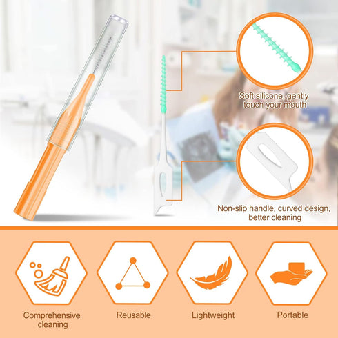Zopeal 250 Pieces Braces Flossers Interdental Brush for Cleaner Tooth Toothpick Dental Teeth Flossing Head Oral Dental Hygiene Cleaning Tool Soft ...