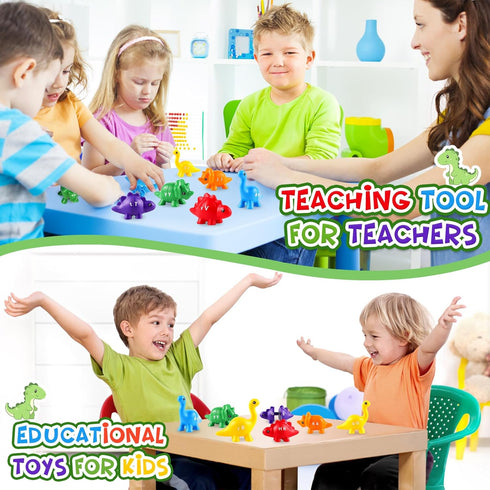LOOIKOOS Matching Letters Fine Motor Toy,Double-Sided ABC Dinosaur Alphabet Match Game with Uppercase Lowercase, Educational Preschool Montessori ...