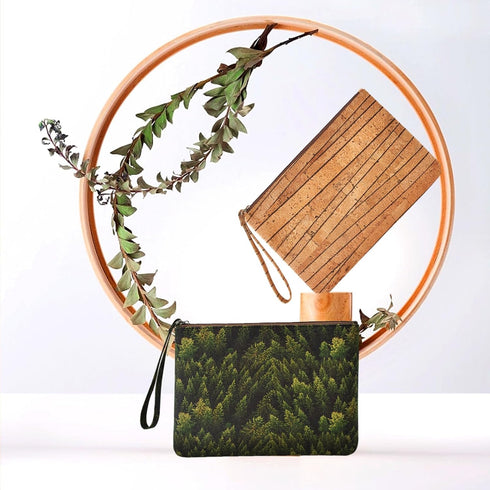 boshiho Clutch Purses for Women, Natural Cork Summer Wristlet Wallet Cell Phone Pouch Bag, 9 x 7 inch (Stripe Pattern)...