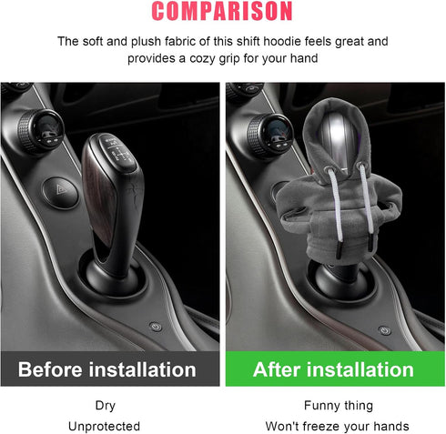 Car Shift Knob Hoodie, Fashionable Sweater Gear Shift Cover, Funny Auto Gear Shift Knob Cover for Warm Winter, Vehicle Interior Shift Knob Protect...