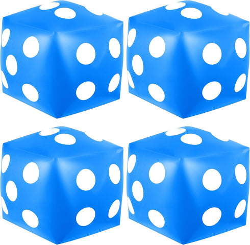 4 Pieces Jumbo Inflatable Dice 12.6 Inch Large Inflatable Dice Fun Giant Inflatable Dice Toy for Indoor Outdoor Lawn Game Pool Party Board Game, B...