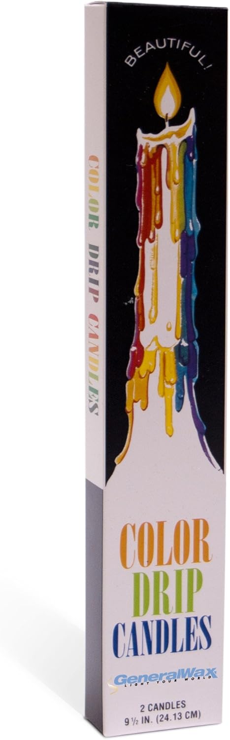 Color Drip Candles, 3-Pack (6 candles total), Unscented...