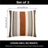 Pack of 2 Farmhouse Decorative Throw Pillow Covers 18x18 Modern Faux Leather Accent Cushion Cover,Rustic Stripe Pillowcase for Living Room Sofa Be...
