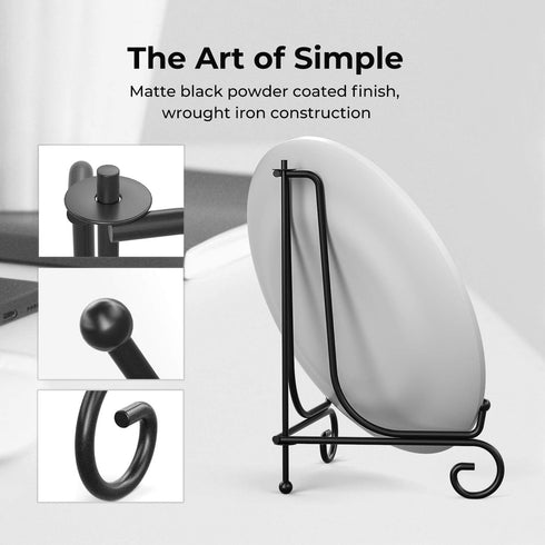 TR-LIFE Plate Stands for Display - 4 Inch Plate Holder Display Stand + Metal Easel Stand for Picture Frame, Decorative Plates, Book, Photo, Collec...