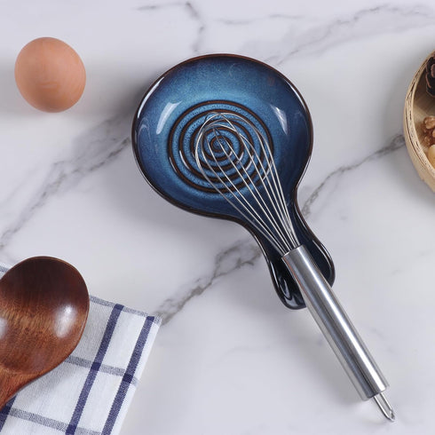 Spoon Rest for Kitchen, Ceramic Spoon Holder for Stove Top, Cooking Spoon Holder?Coffee Spoon Holder,Heat Resistant Utensil Rest for Countertop, D...