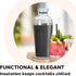 OGGI Groove Insulated Cocktail Shaker-17oz Double Wall Vacuum Insulated Stainless Steel, Tritan Lid has Built In Strainer, Ideal Cocktail Mixer, M...