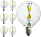 6 PCS G50 LED Bulbs, 2W Equals 20W E12 Base Edison Bulb, Daylight White Light, Clear Glass LED Bulb for Outdoor Patio String Light Pendant Light C...