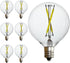 6 PCS G50 LED Bulbs, 2W Equals 20W E12 Base Edison Bulb, Daylight White Light, Clear Glass LED Bulb for Outdoor Patio String Light Pendant Light C...