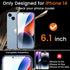 3+3 Pack Privacy Screen Protector for iPhone 14 6.1-Inch with 3 Pack Camera Lens Protector, Anti Spy Tempered Glass Film 9H Hardness Bubble Free C...