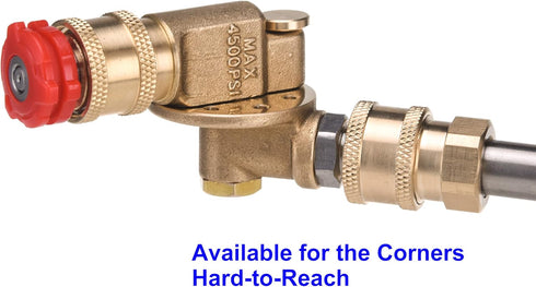 PWACCS Pressure Washer Pivoting Coupler Kit, 240 Degree Rotation, Pressure Washer Accessories Kit Including Gutter Cleaner Attachment and 7 Spray ...