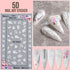 KINGMAS 5D Flower Nail Art Sticker Decals Hollow Exquisite Pattern Nail Art Supplies Self-Adhesive Luxurious DIY Nail Art Decoration White Lace Fl...