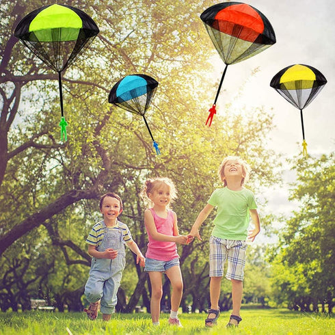 12 Pack Parachute Toys, Tangle Free Throwing Parachute Toy Parachute Figures Plastic Warrior Figures for Kids Party Favors Outdoor...