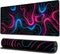 Ovenbird Gaming Mouse Pad with Stitched Edges, Topographic Map Pink Mouse Pad, Extended XL Mousepad with Anti-Slip Base, Cool Neon Large Mouse Pad...