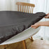 NLMUVW Round Fitted Vinyl Tablecloth with Elastic Edge 100% Waterproof Oil Proof PVC Table Cloth Wipe Clean Table Cover for Indoor and Outdoor, Bl...